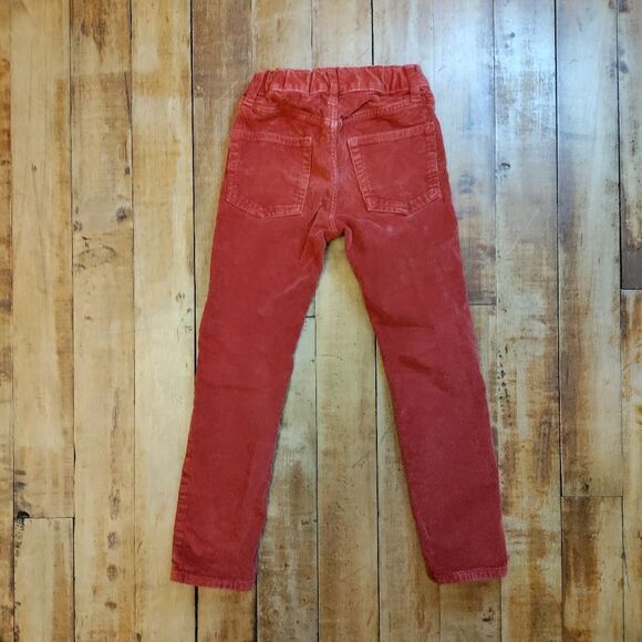 Crewcuts size 6 corduroy pants rust orange adjustable waist stretch skinny fall - Picture 4 of 5